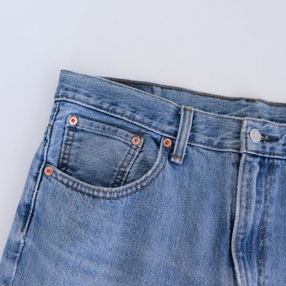 Levis 516 Straight Leg Distressed Denim Jeans ~36/32 - Picture 6 of 12